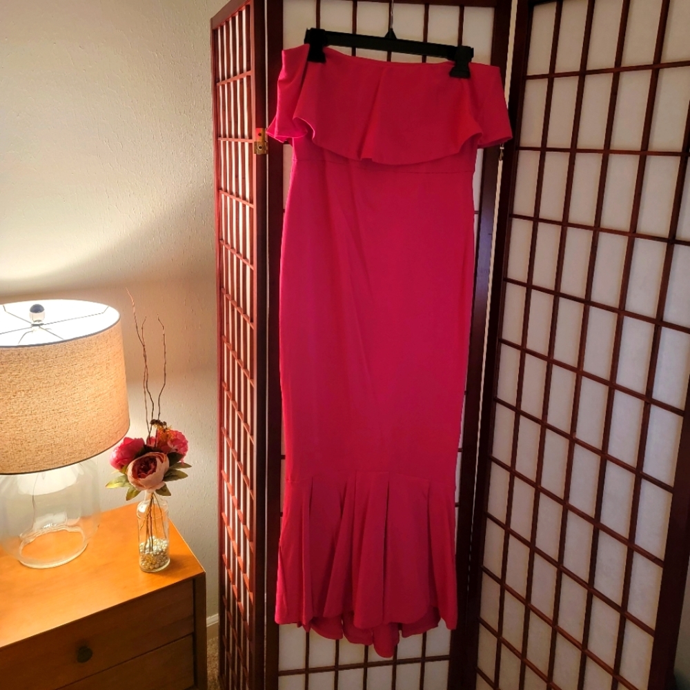 ASOS Maternity Bandeau Peplum Ruffle Top dress